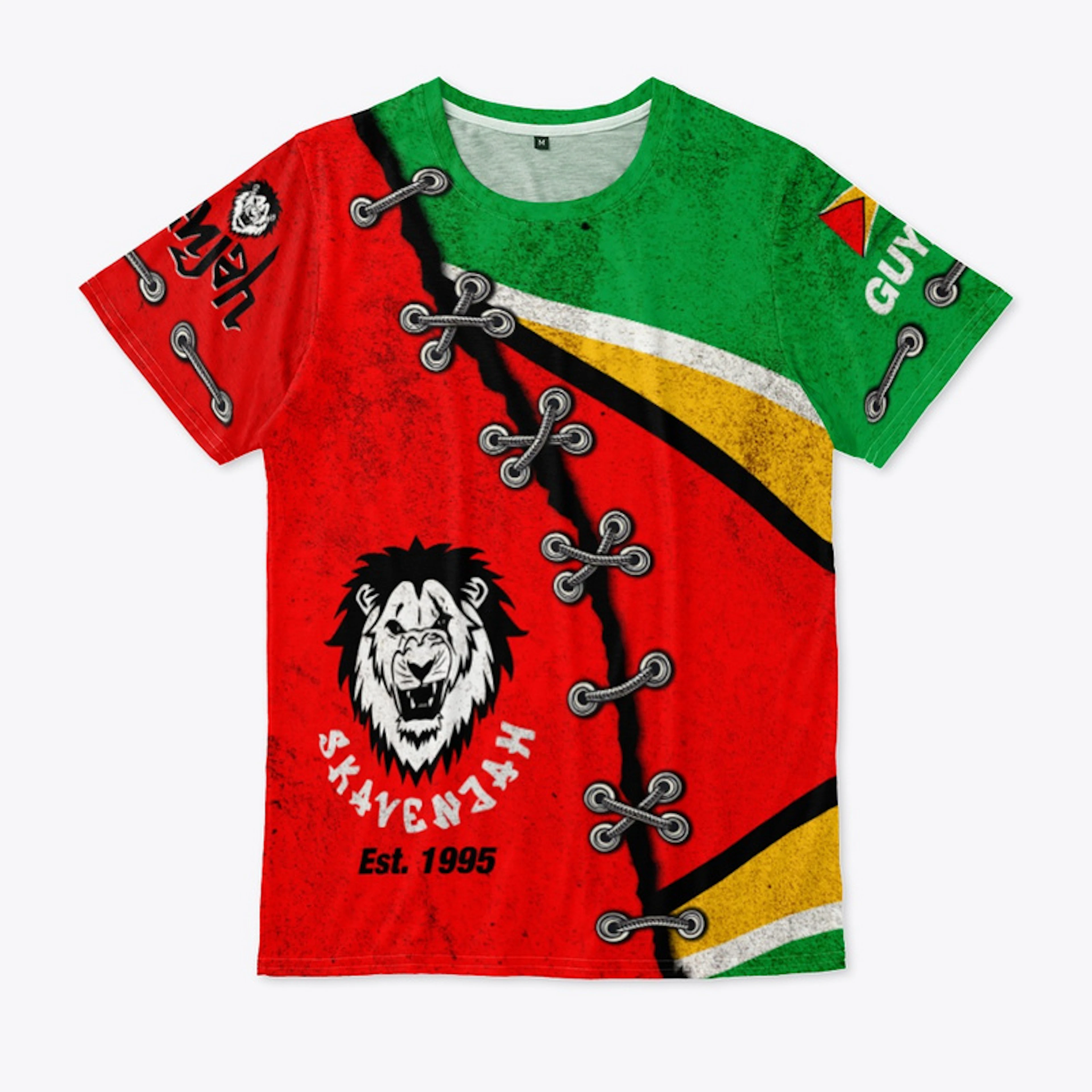 Skavenjah Guyana Flag Grunge AOP T-Shirt