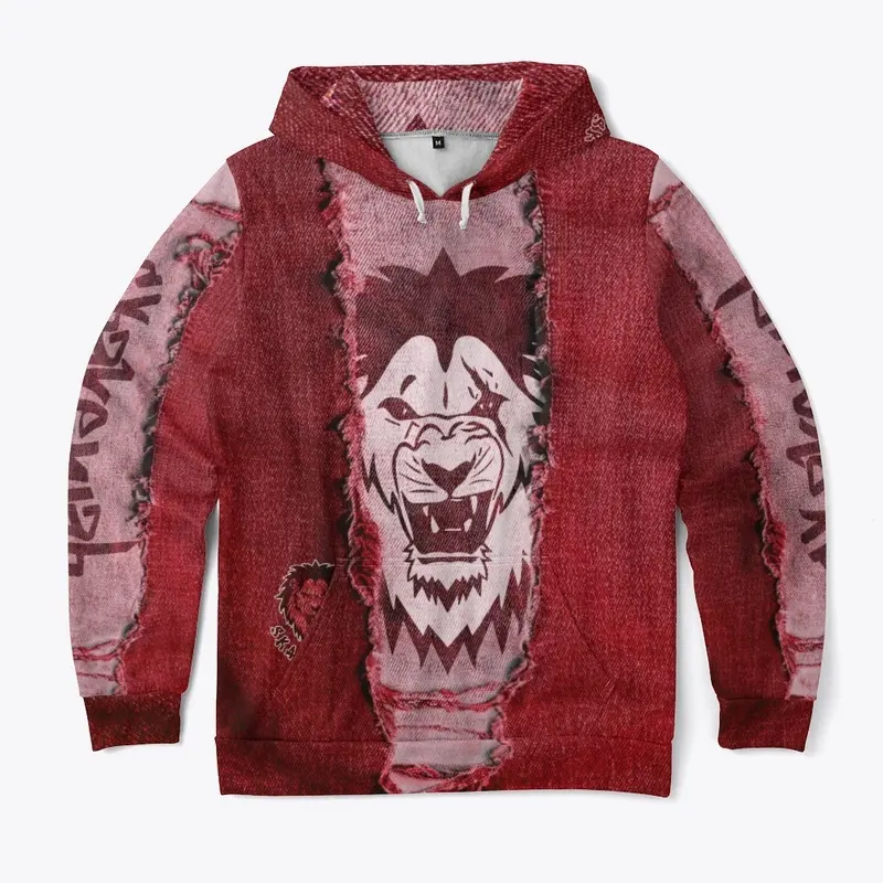 Skavenjah Red Denim Torn Print All-Over