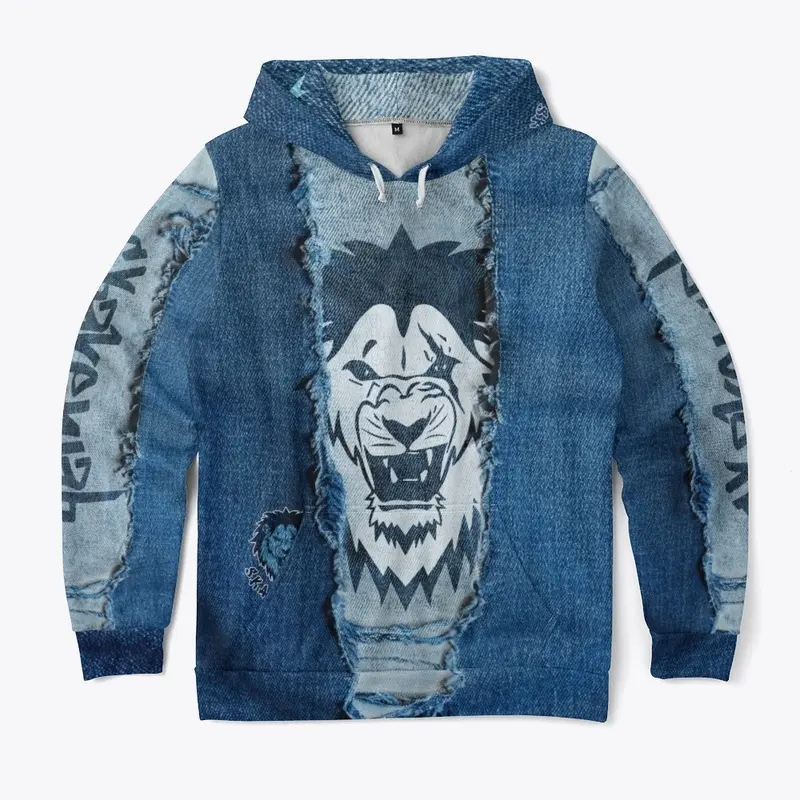 Skavenjah Blue Denim Torn Print All-Over